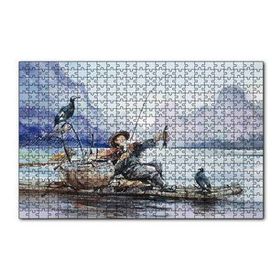 Cakapuzzle Uzakdoğulu Balıkçı ve Karabataklar 120 Parça Ahşap Puzzle