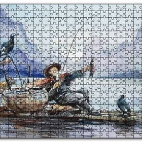 Cakapuzzle Uzakdoğulu Balıkçı ve Karabataklar Mdf 1000 Parça Puzzle