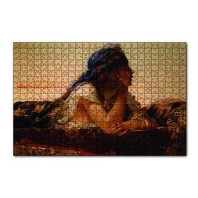 Cakapuzzle Uzanan Kadın Yağlıboya 120 Parça Ahşap Puzzle