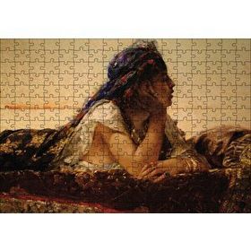 Cakapuzzle Uzanan Kadın Yağlıboya Ahşap 255 Parça Puzzle