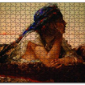 Cakapuzzle Uzanan Kadın Yağlıboya Ahşap 500 Parça Puzzle