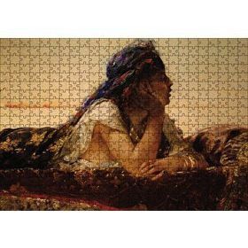 Cakapuzzle Uzanan Kadın Yağlıboya Ahşap 500 Parça Puzzle
