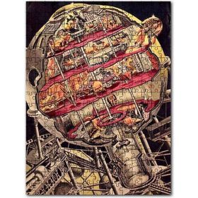 Cakapuzzle Uzay Mekiği Kesit Vintage Resim Mdf 120 Parça Puzzle