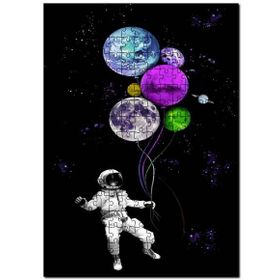 Cakapuzzle Uzayda Astronot Balan Gezegen Fantastik Mdf 1000 Parça Puzzle