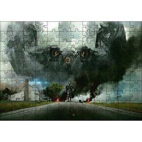 Cakapuzzle Uzaylı Saldırısı ve Yoldaki Robot Mdf 120 Parça Puzzle