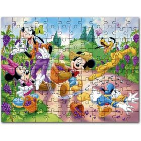 Cakapuzzle Üzüm Hasat Mickey Minnie Mouse Donald Duck Pluto 1000 Parça Puzzle