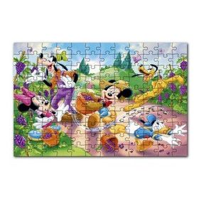 Cakapuzzle Üzüm Hasat Mickey Minnie Mouse Donald Duck Pluto 120 Parça Puzzle