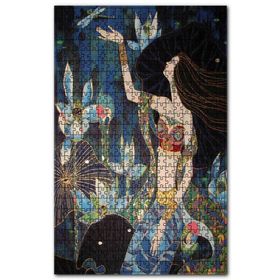 Cakapuzzle Uzun Saçlı Zayıf Kız ve Yusufçuk Minyatür Ahşap 255 Parça Puzzle