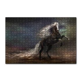 Cakapuzzle Uzun Yeleli Şahlanan At Görseli 120 Parça Ahşap Puzzle