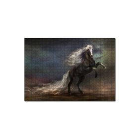 Cakapuzzle Uzun Yeleli Şahlanan At Görseli 120 Parça Ahşap Puzzle