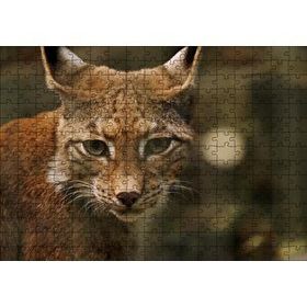 Cakapuzzle Vaşak Yakın Çekim Flu Arkaplan 120 Parça Ahşap Puzzle