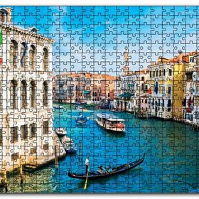 Cakapuzzle Venedik Büyük Kanal ve Binalar Mdf 1000 Parça Puzzle