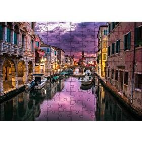 Cakapuzzle Venedik Kanalda Akşam Manzarası Mdf 120 Parça Puzzle