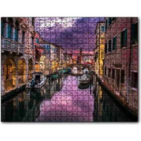 Cakapuzzle Venedik Kanalda Akşam Manzarası Mdf 500 Parça Puzzle