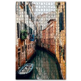 Cakapuzzle Venedikte Dar Kanal ve Binalar Ahşap 1000 Parça Puzzle