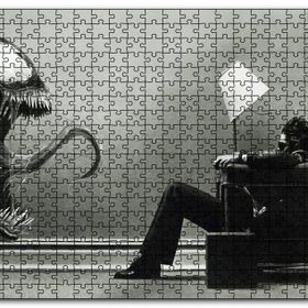 Cakapuzzle Venom ve Koltukta Oturan Adam Mdf 1000 Parça Puzzle