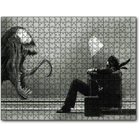 Cakapuzzle Venom ve Koltukta Oturan Adam Mdf 1000 Parça Puzzle