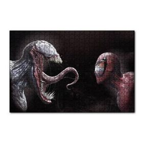 Cakapuzzle Venom ve Örümcek Adam Dijital Çizim 120 Parça Ahşap Puzzle