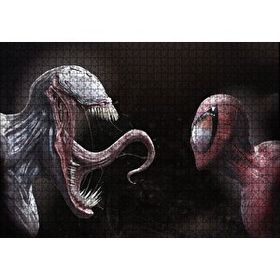 Cakapuzzle Venom ve Örümcek Adam Dijital Çizim 120 Parça Ahşap Puzzle