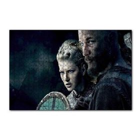 Cakapuzzle Vikingler Ragnar ve Lagertha 120 Parça Ahşap Puzzle