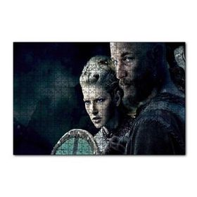 Cakapuzzle Vikingler Ragnar ve Lagertha 120 Parça Ahşap Puzzle