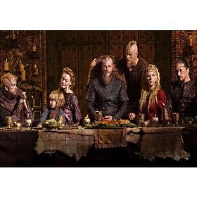 Cakapuzzle Vikingler Tüm Karakterler Yemek Masasında 120 Parça Ahşap Puzzle