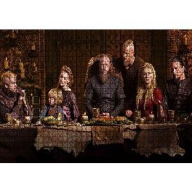 Cakapuzzle Vikingler Tüm Karakterler Yemek Masasında 120 Parça Ahşap Puzzle