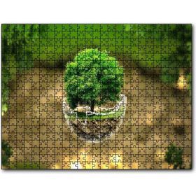 Cakapuzzle Volkanlar Harika Dünya Cam Kasede Ağaç Görseli Mdf 1000 Parça Puzzle
