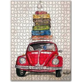 Cakapuzzle Vosvos Leylek İle Seyhatte Figürü Görseli Ahşap 1000 Parça Puzzle