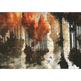 Cakapuzzle Yağlı Boya Ağaçlar Sonbahar Turuncu Görseli 120 Parça Puzzle
