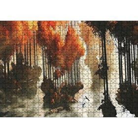 Cakapuzzle Yağlı Boya Ağaçlar Sonbahar Turuncu Görseli 500 Parça Puzzle