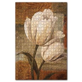 Cakapuzzle Yağlı Boya Beyaz Çiçek Görseli 500 Parça Puzzle