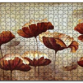 Cakapuzzle Yağlı Boya Çalışması Gelincik Tarlası Görseli Mdf 1000 Parça Puzzle