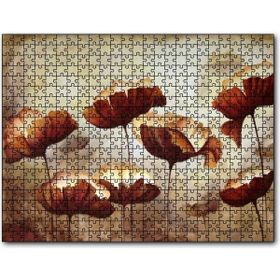 Cakapuzzle Yağlı Boya Çalışması Gelincik Tarlası Görseli Mdf 120 Parça Puzzle