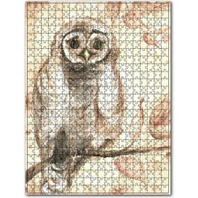 Cakapuzzle Yağlı Boya Dişi Baykuş Resmi Görseli 120 Parça Puzzle