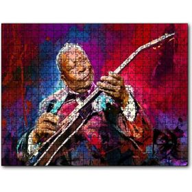 Cakapuzzle Yağlı Boya Elektronik Gitar Mutlu Caz Müzisyeni Mdf 1000 Parça Puzzle