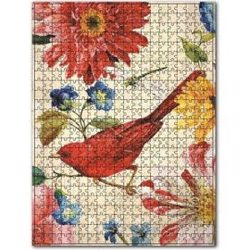 Cakapuzzle Yağlı Boya Kuş Yusufçuk Çiçekler Görseli 120 Parça Puzzle