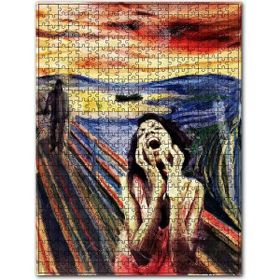 Cakapuzzle Yağlı Boya Resmi Ayrılık ve Kadın Çığlığı Görseli 120 Parça Puzzle