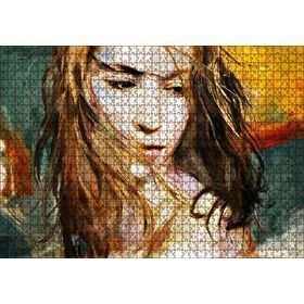 Cakapuzzle Yağlı Boya Resmi Kadın Uçuşan Saçlar Görseli Puzzle