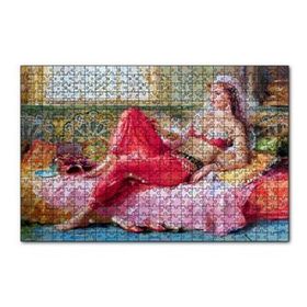 Cakapuzzle Yağlı Boya Resmi Otantik Giyimli Kadın Görseli 120 Parça Ahşap Puzzle