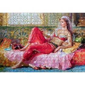 Cakapuzzle Yağlı Boya Resmi Otantik Giyimli Kadın Görseli 120 Parça Ahşap Puzzle
