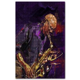 Cakapuzzle Yağlı Boya Resmi Saksafon Sanatçısı Görseli Ahşap 255 Parça Puzzle