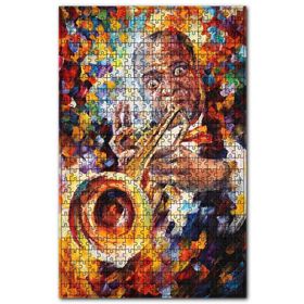 Cakapuzzle Yağlı Boya Saksafon Çalan Sanatçı Görseli Ahşap 500 Parça Puzzle