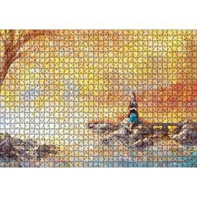 Cakapuzzle Yağlı Boya Sonbaharda Gölde Bekleyen Kız Görseli 1000 Parça Puzzle