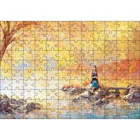 Cakapuzzle Yağlı Boya Sonbaharda Gölde Bekleyen Kız Görseli 120 Parça Puzzle