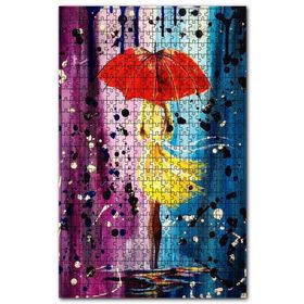 Cakapuzzle Yağlı Boya Yağmurdaki Kadın Resmi Görseli Ahşap 255 Parça Puzzle