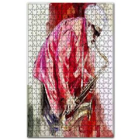 Cakapuzzle Yağlı Boyasaksafon İle Yaşlı Caz Sanatçısı Ahşap 255 Parça Puzzle