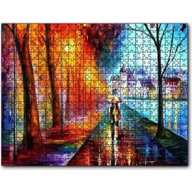 Cakapuzzle Yağmur Sahil Şemsiyeli Çift Yağlıboya Mdf 1000 Parça Puzzle