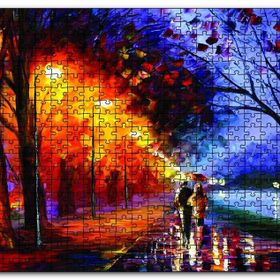 Cakapuzzle Yağmurda Yürüyen Çift Ahşap 500 Parça Puzzle