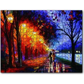 Cakapuzzle Yağmurda Yürüyen Çift Ahşap 500 Parça Puzzle